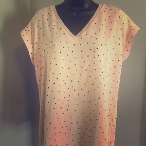 Pink shirt with black polka dots, classic, M